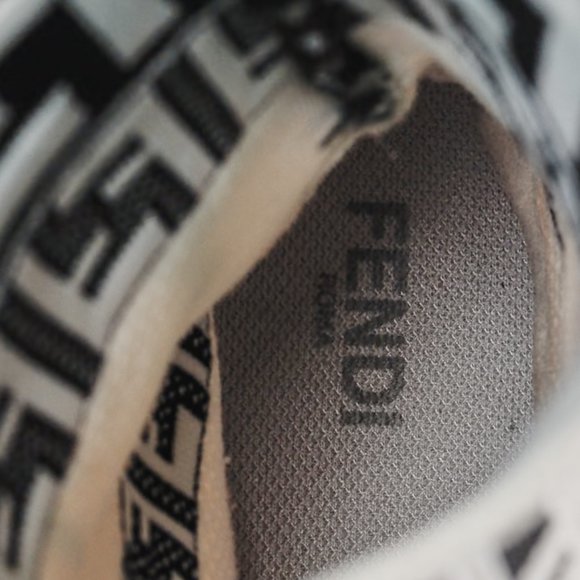 Fendi White FF Motif Tech Fabric High-Top Sneakers, Size 9 - Picture 8 of 8